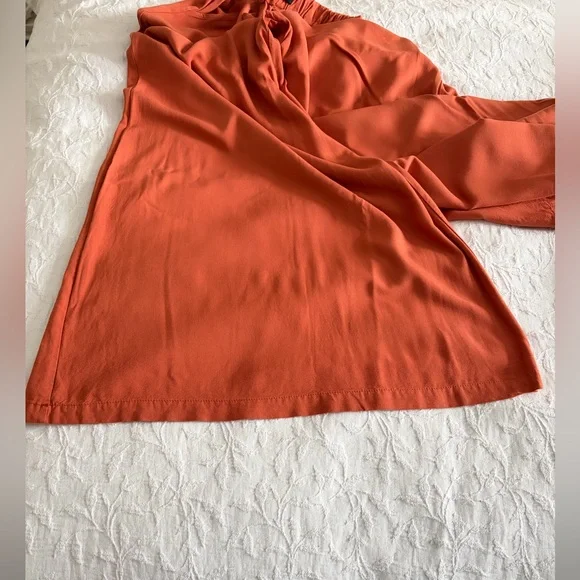 Rewash Terracotta Pants orange wide-leg palazzo pants. - Picture 6 of 9